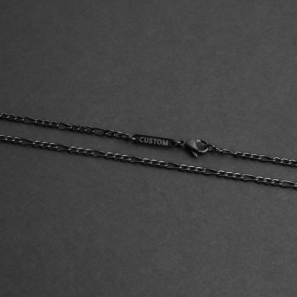 Personalized Figaro Chain - Black 3mm