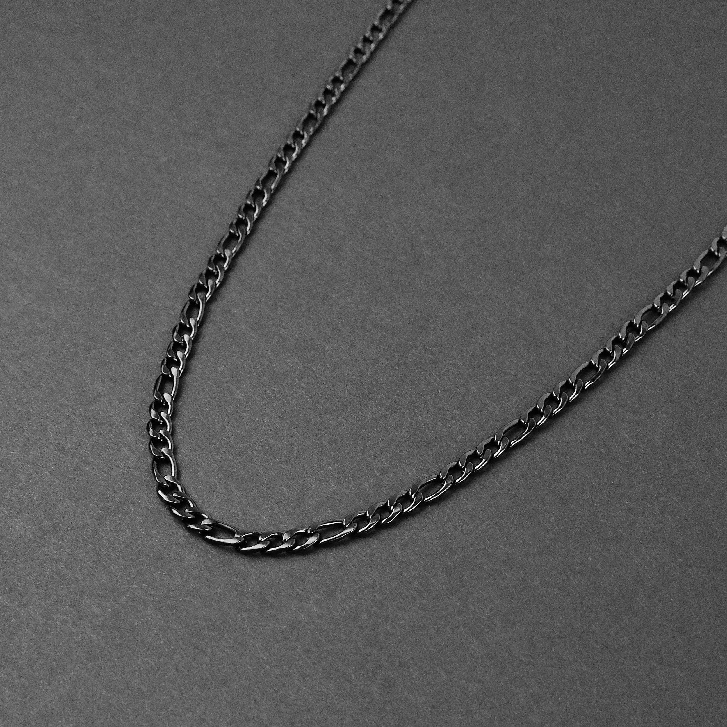 Figaro Chain Necklace - Black 4.5mm