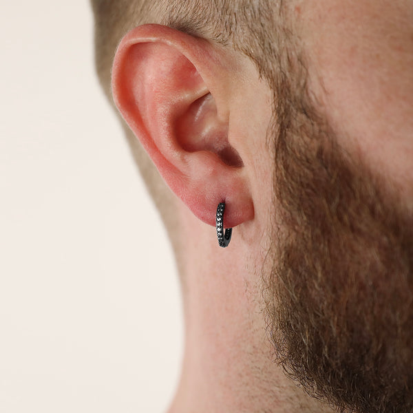 Minimal Luster Hoop Earring - Gunmetal