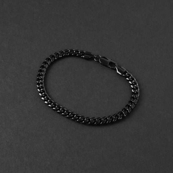 Cuban Chain Bracelet - Black 6mm