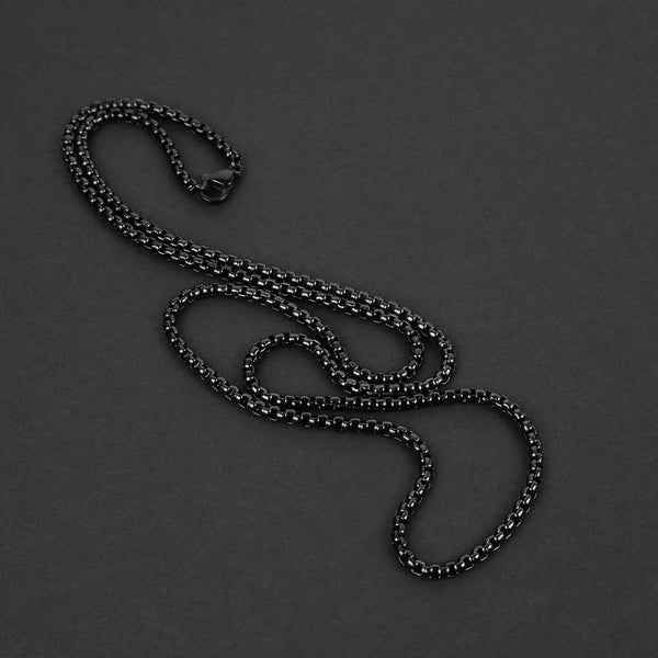 Box Chain Necklace - Black 3mm