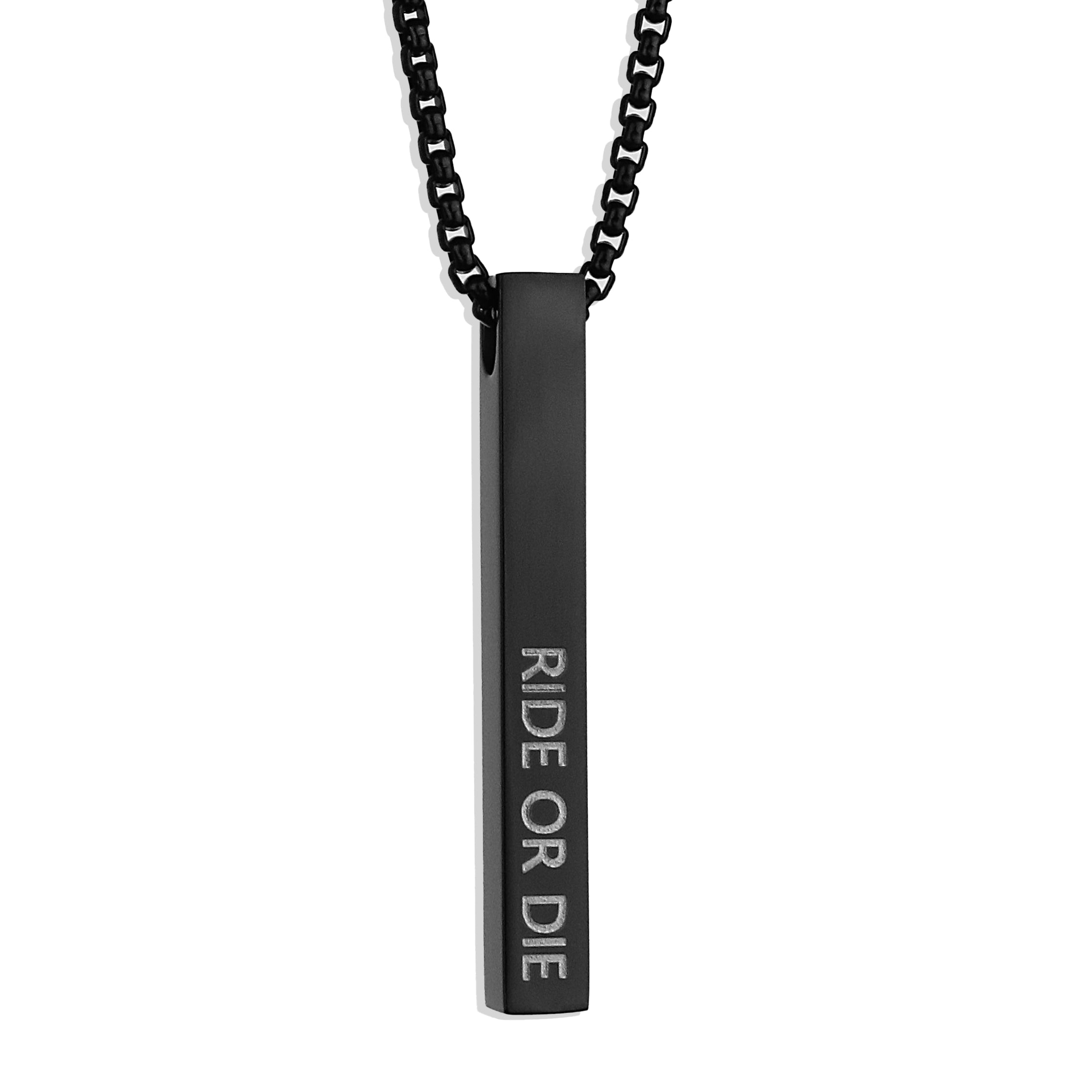 Bar Pendant Necklace Black 5mm – MODERN OUT - Main Image