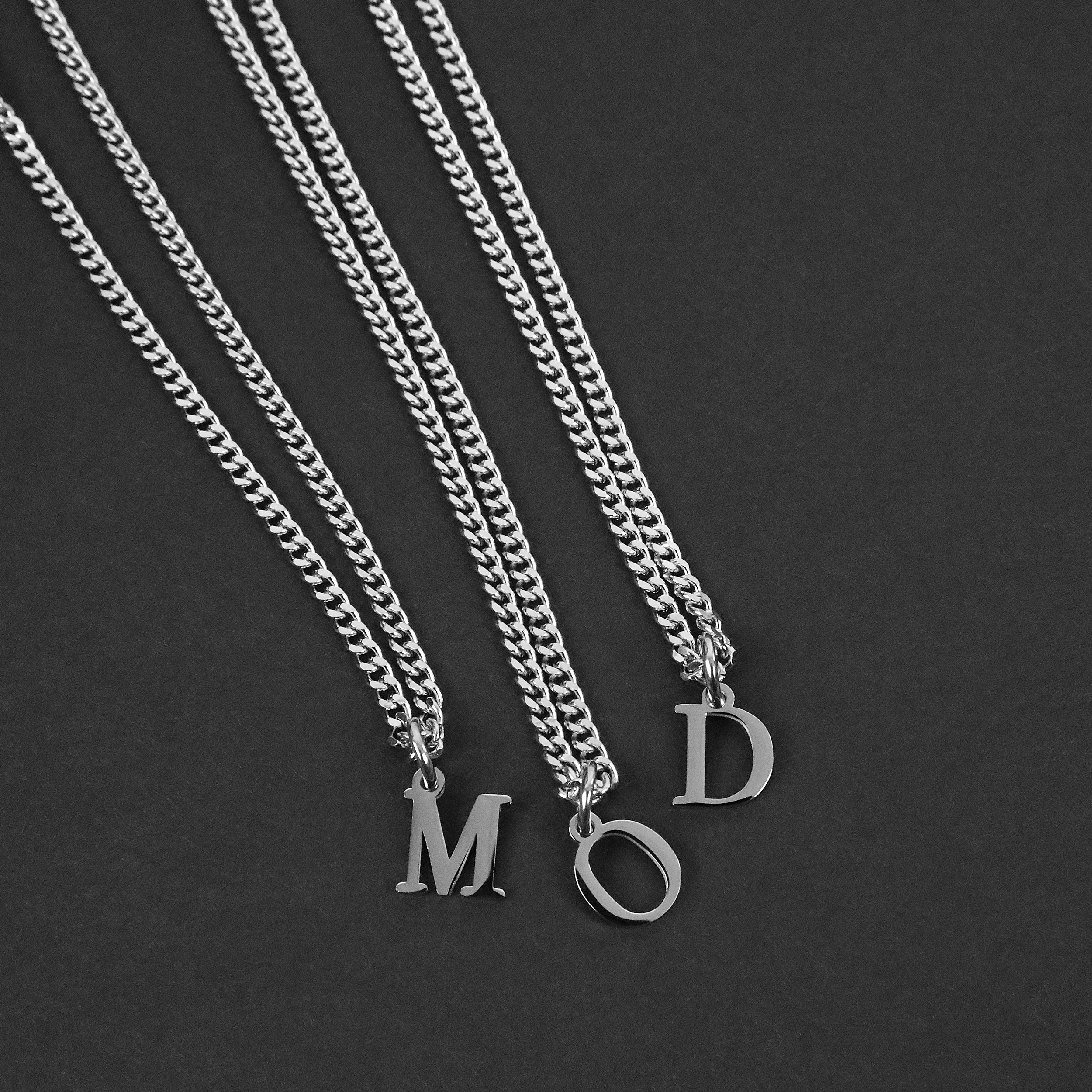 Minimal Initial Necklace - Silver