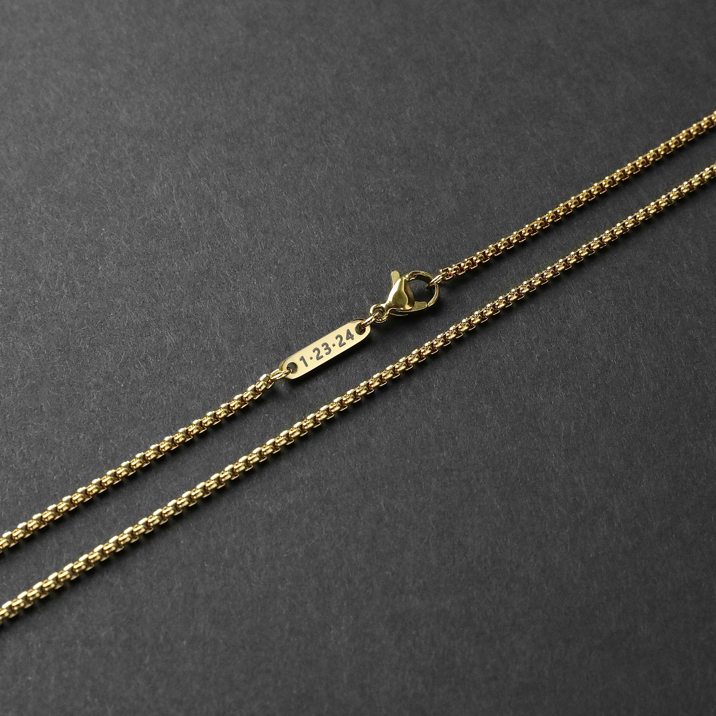 Personalized Box Chain - Gold 2mm