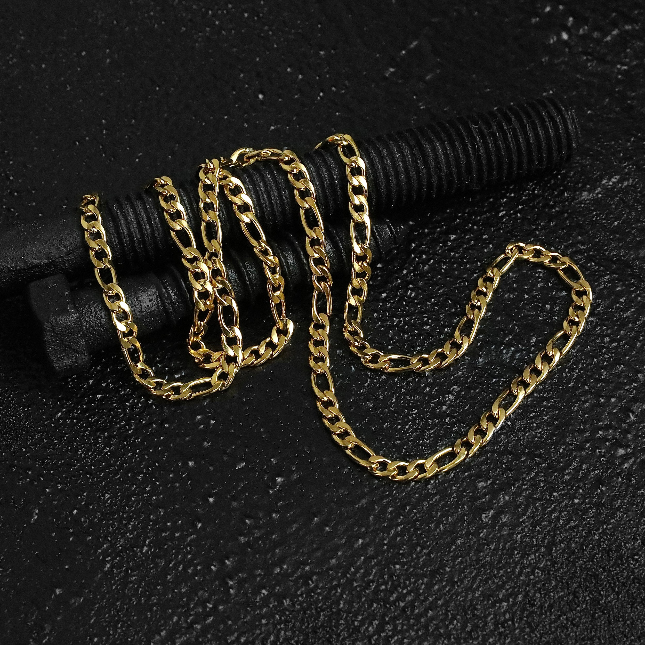 Figaro Chain Necklace - Gold 4.5mm