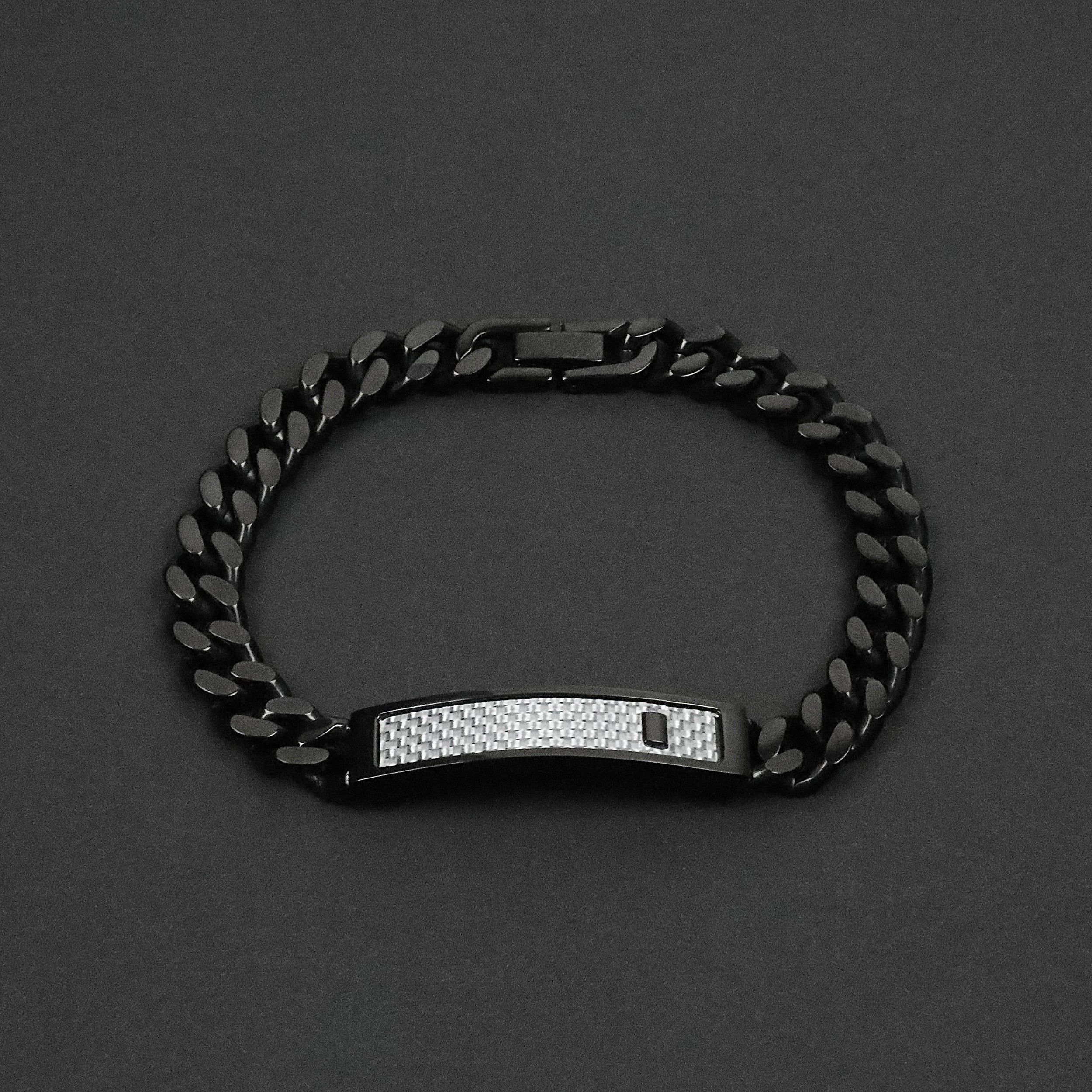 Carbon Fiber Bar Bracelet - Black 9mm