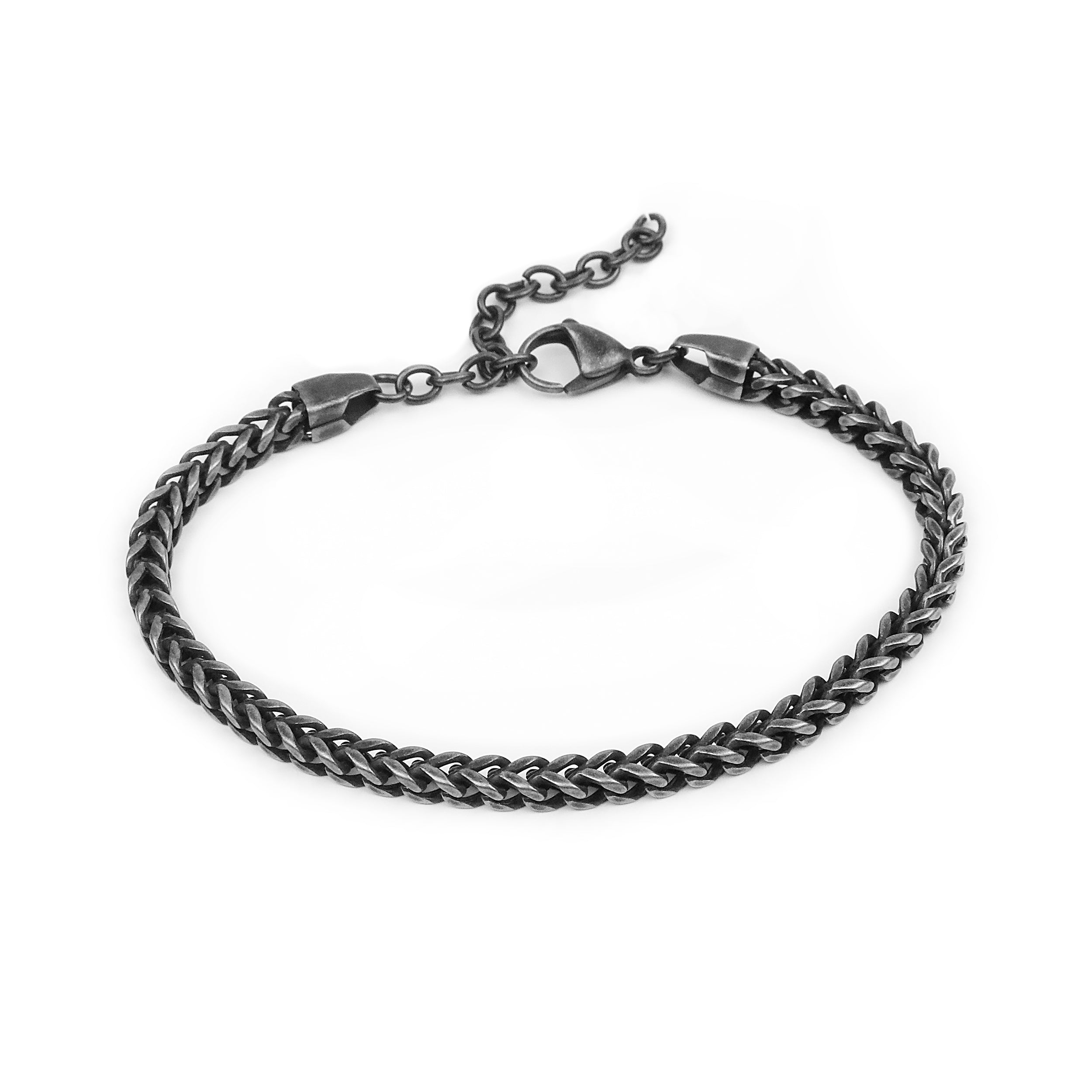 Franco Chain Bracelet - Antique Silver 4mm