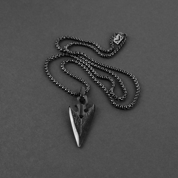 Rugged Arrowhead Necklace - Black