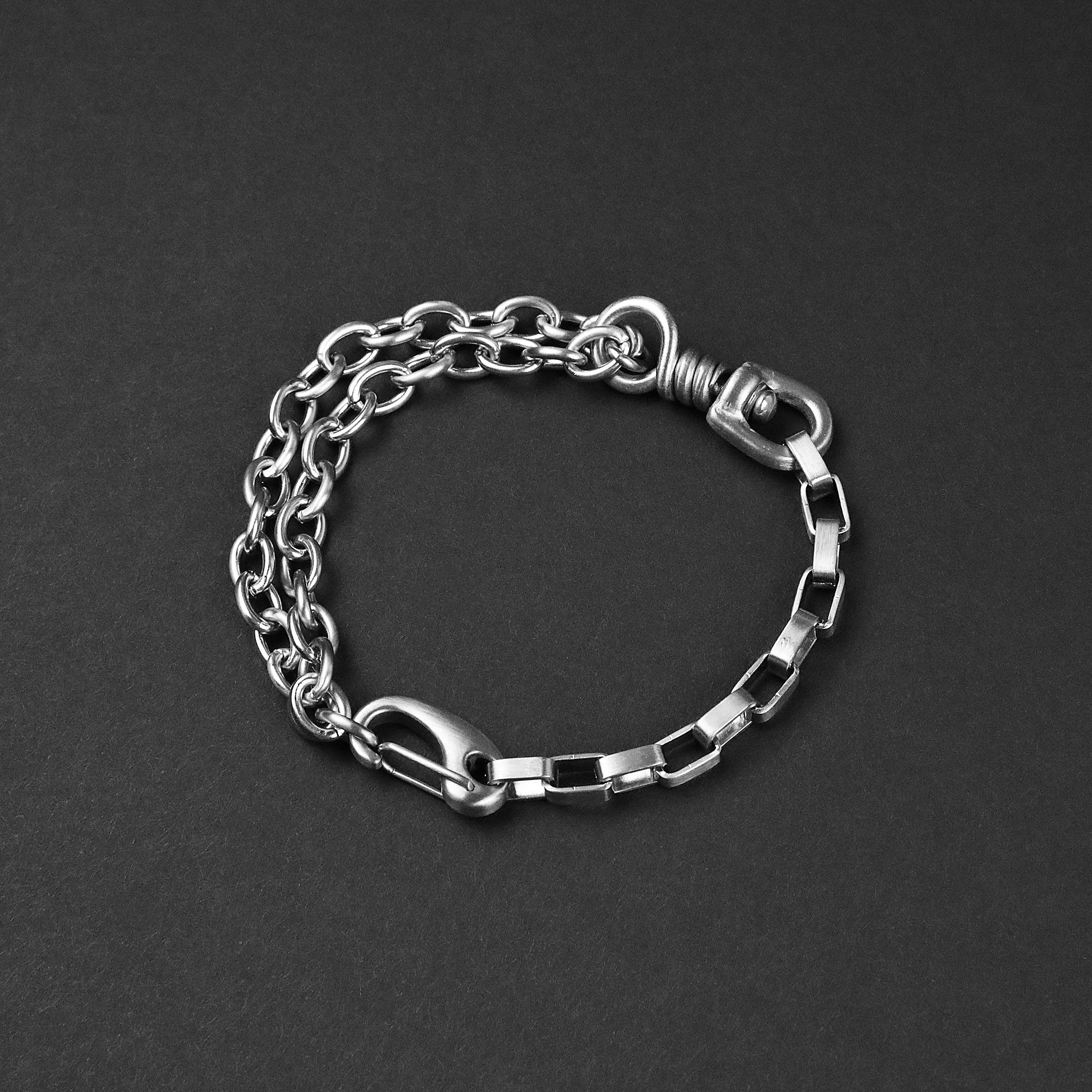 Experiment Chain Bracelet - Matte Silver 12mm