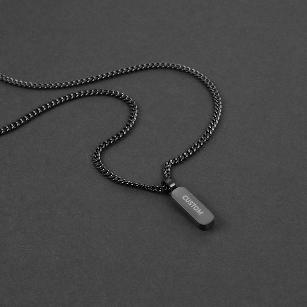 Minimal Bar Necklace - Black