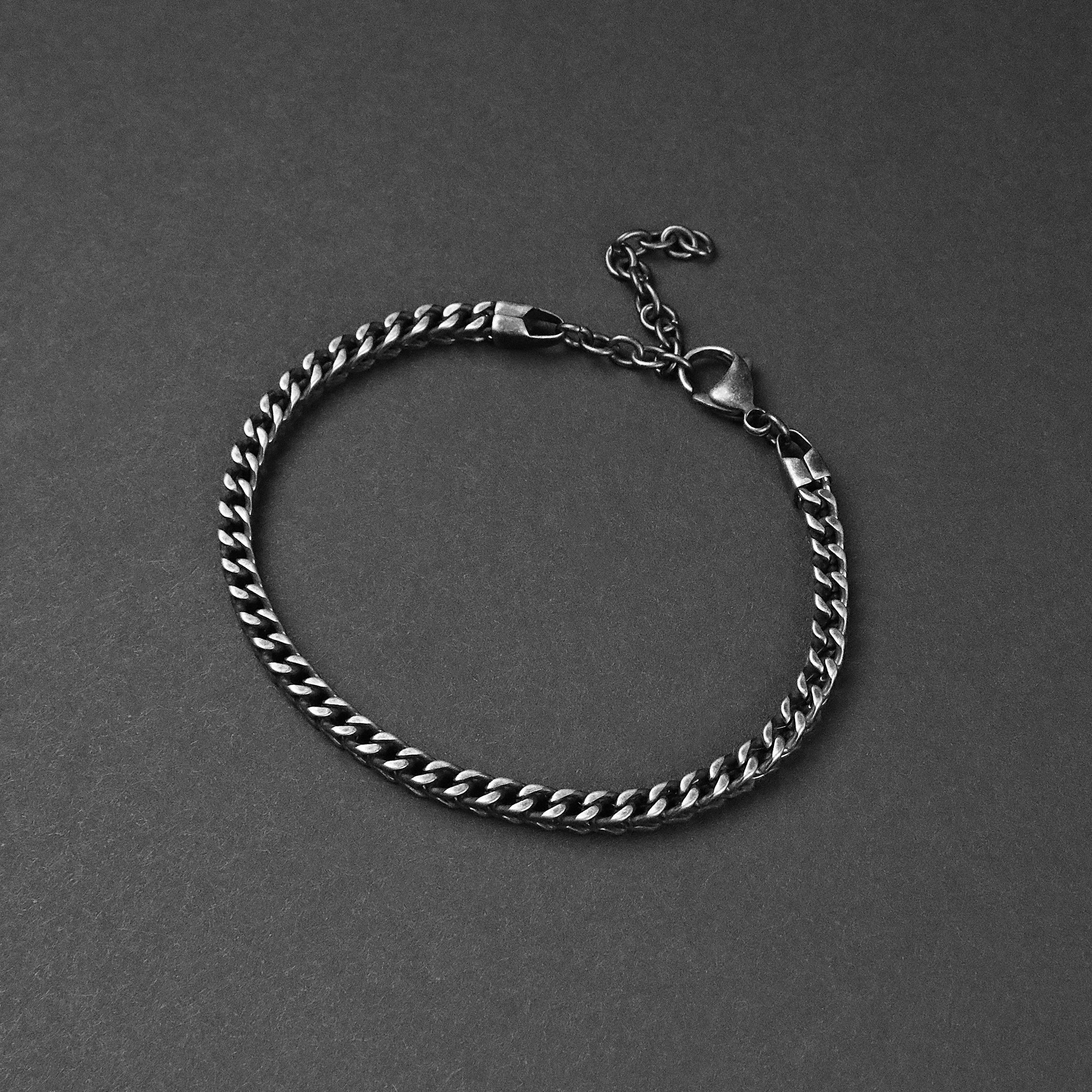 Franco Chain Bracelet - Antique Silver 4mm