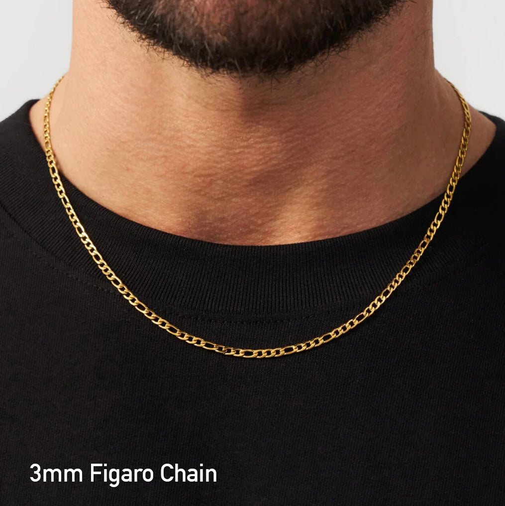 Figaro Chain Necklace - Gold 3mm