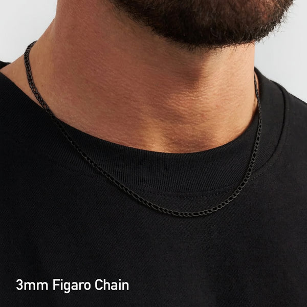 Personalized Figaro Chain - Black 3mm