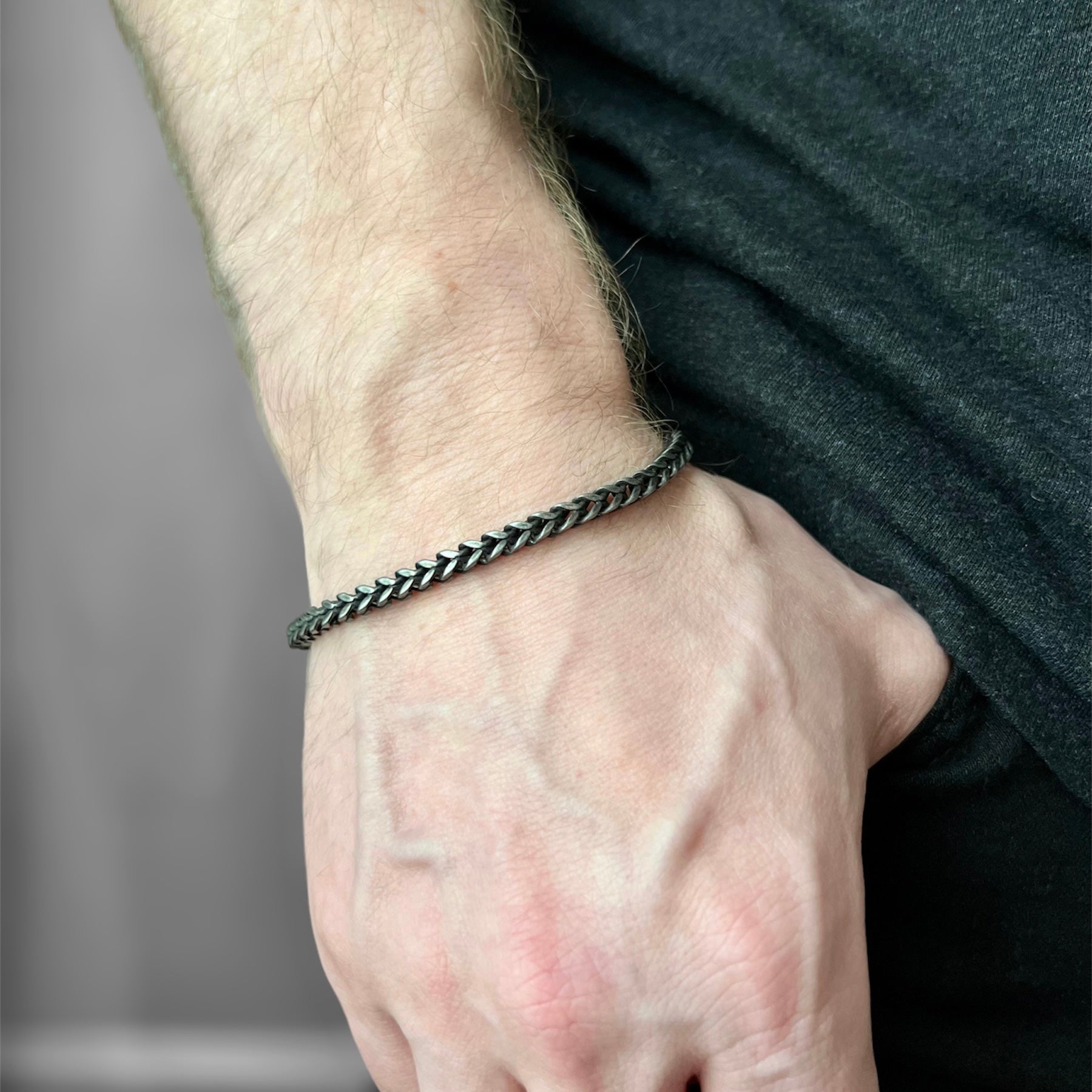 Franco Chain Bracelet - Antique Silver 4mm