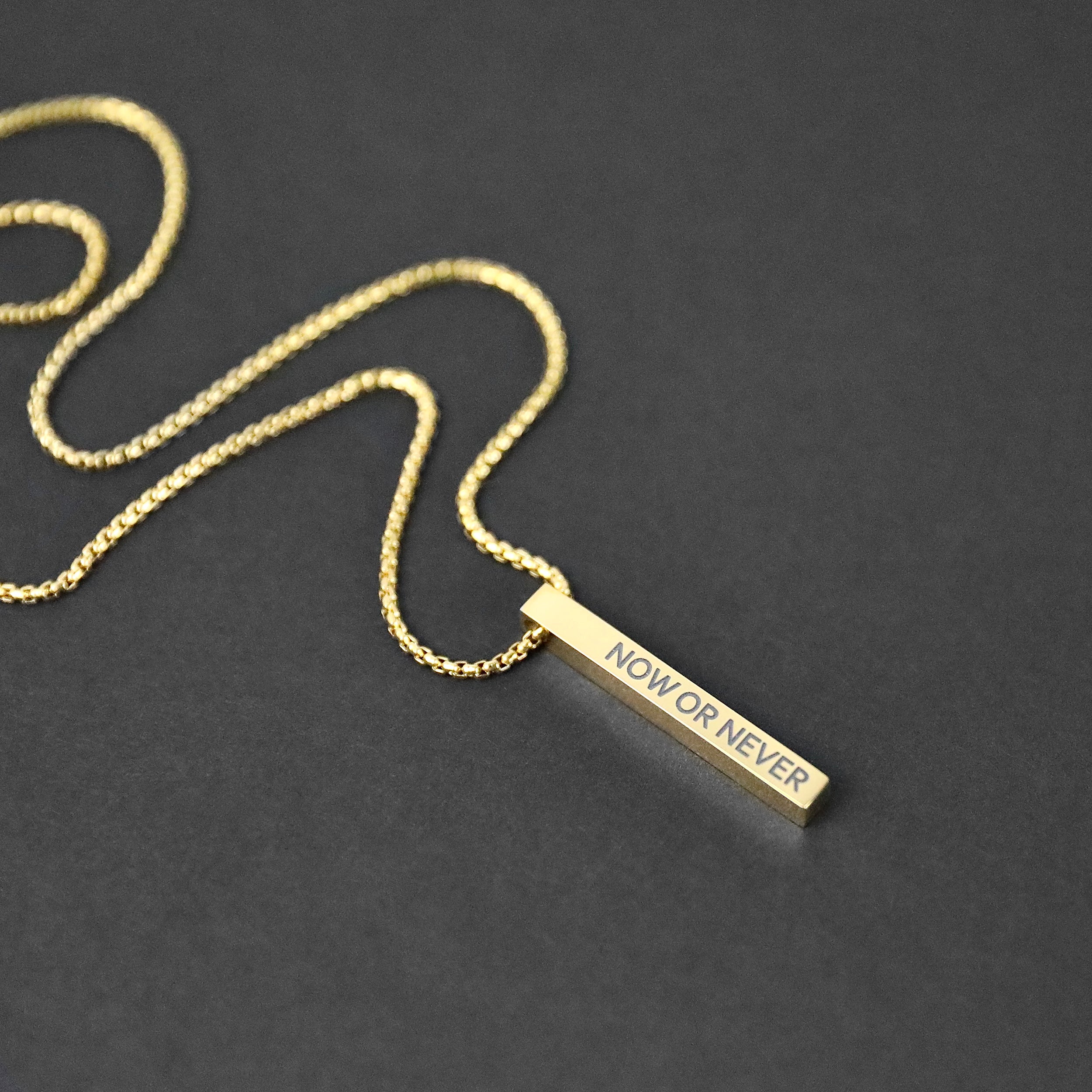 Bar Pendant Necklace - Gold 5mm