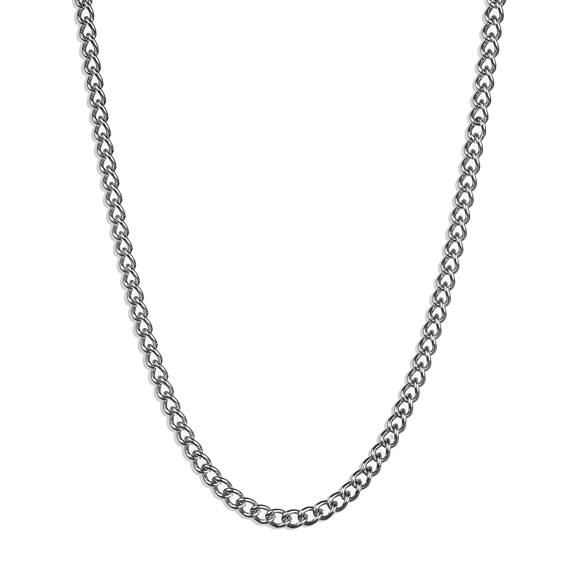 Curb Chain Necklace - Silver 3mm