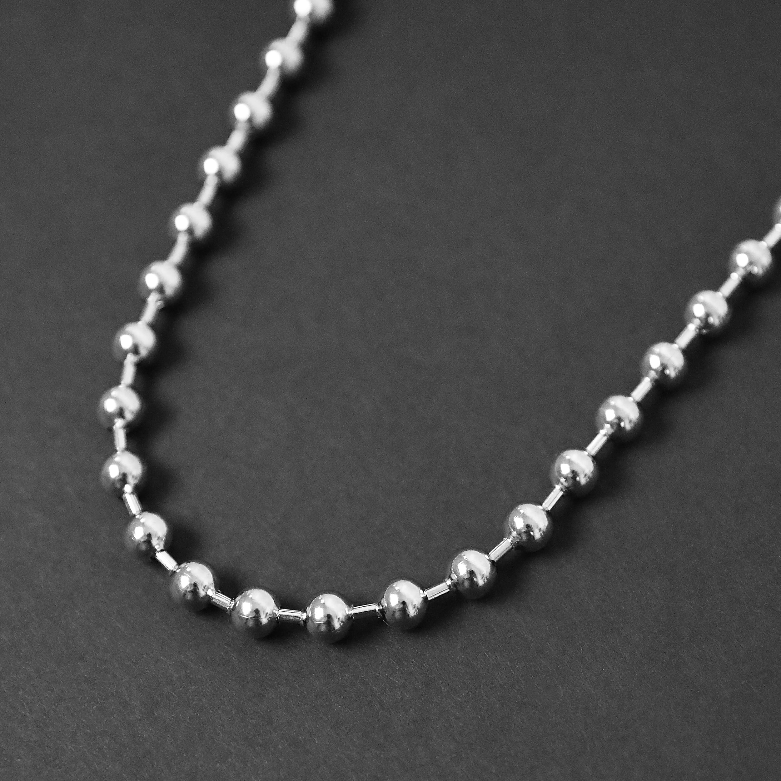 Ball Chain Necklace - Silver 8mm