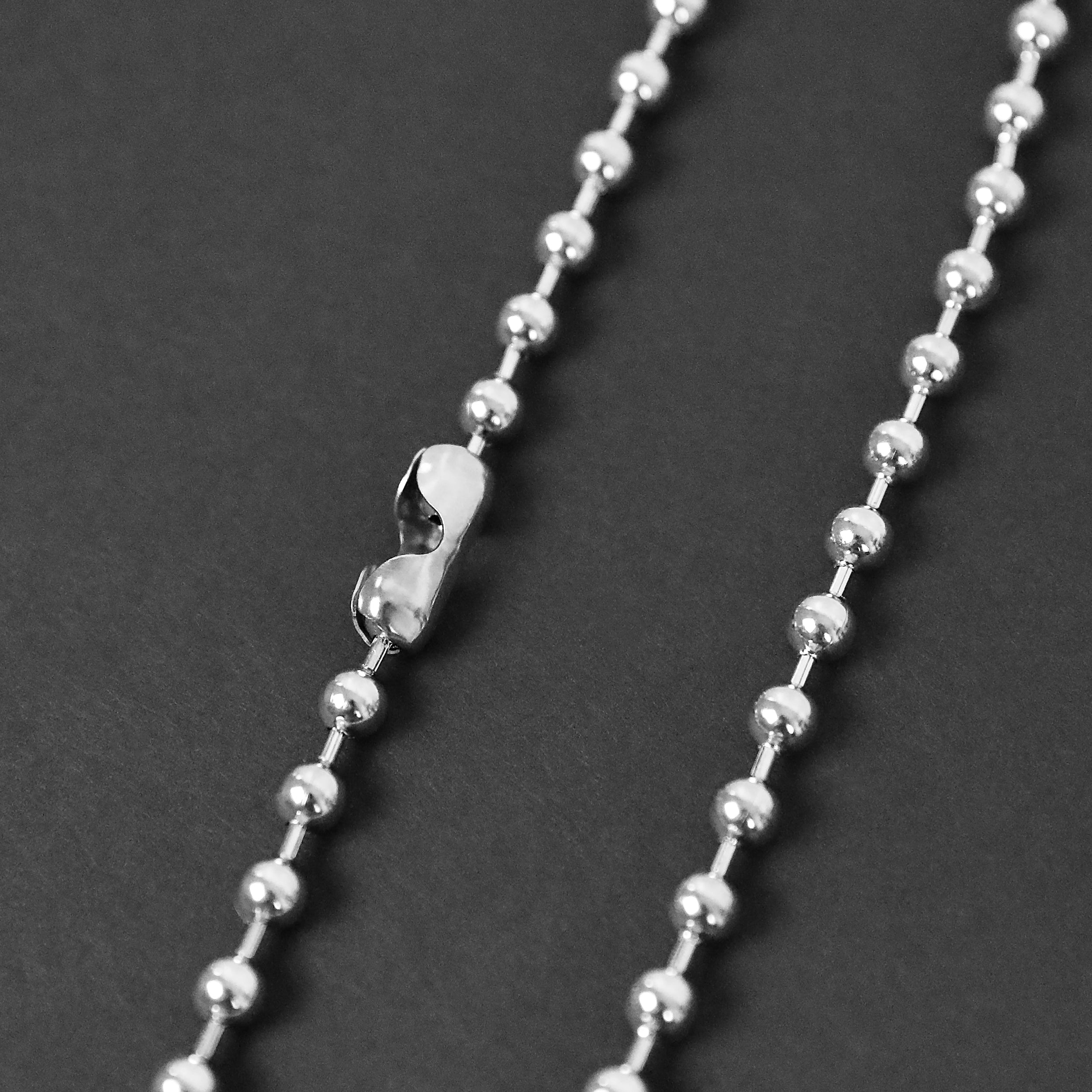 Ball Chain Necklace - Silver 8mm