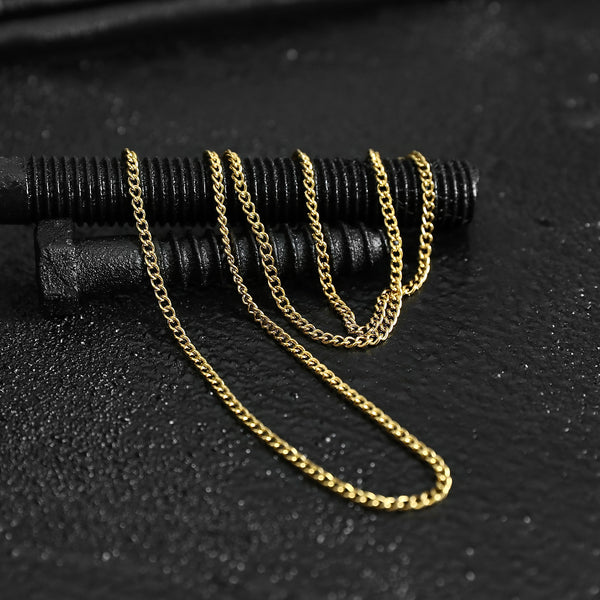 Curb Chain Necklace - Gold 3mm