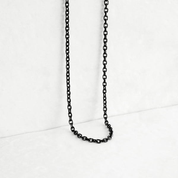 Modern Cable Chain Necklace - Black 3mm