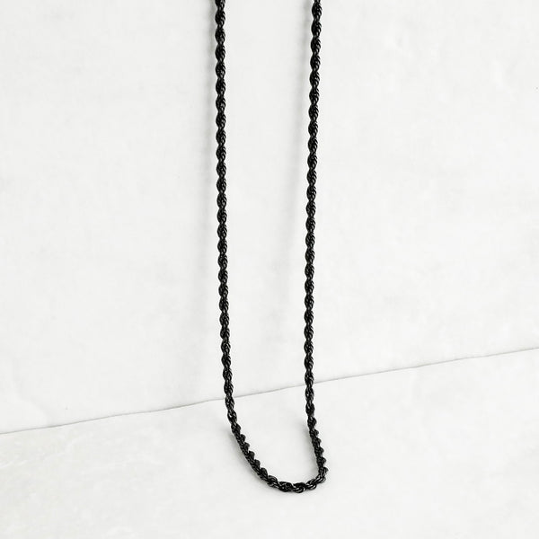 Rope Chain Necklace - Black 2.5mm
