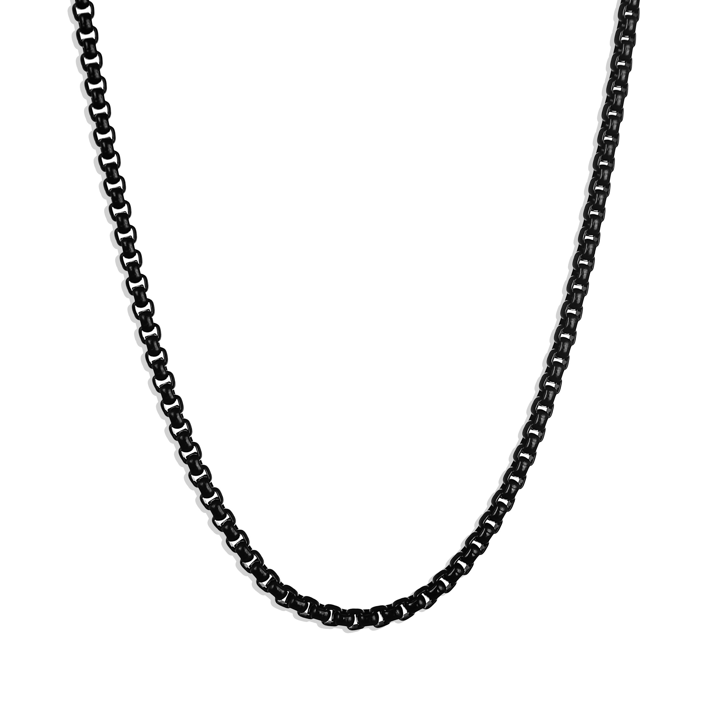 Box Chain Necklace - Black 2.5mm