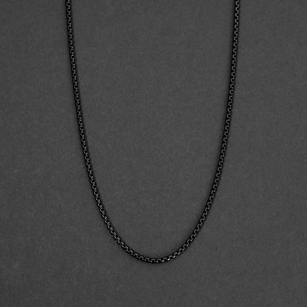 Box Chain Necklace - Black 2.5mm