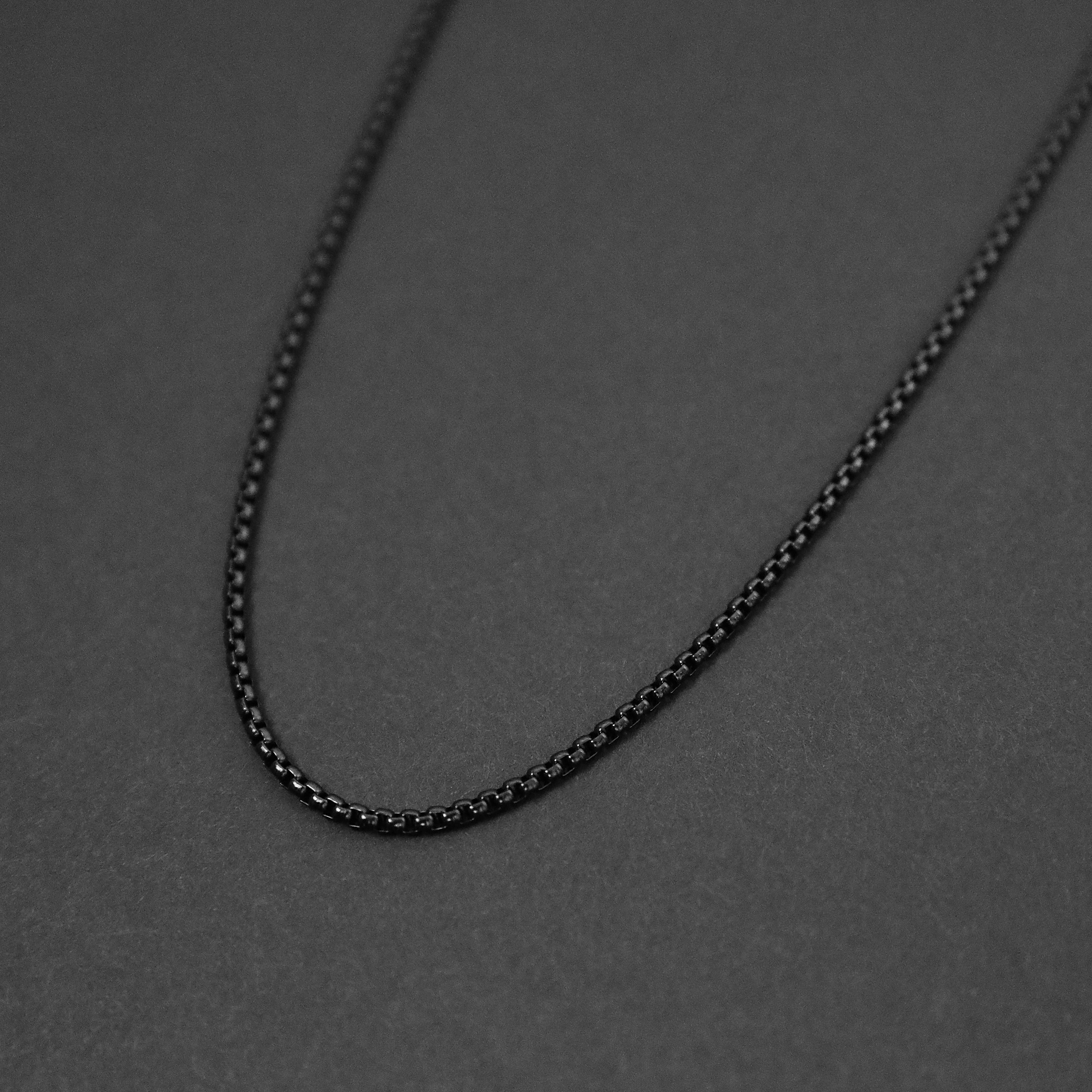 Box Chain Necklace - Black 2.5mm