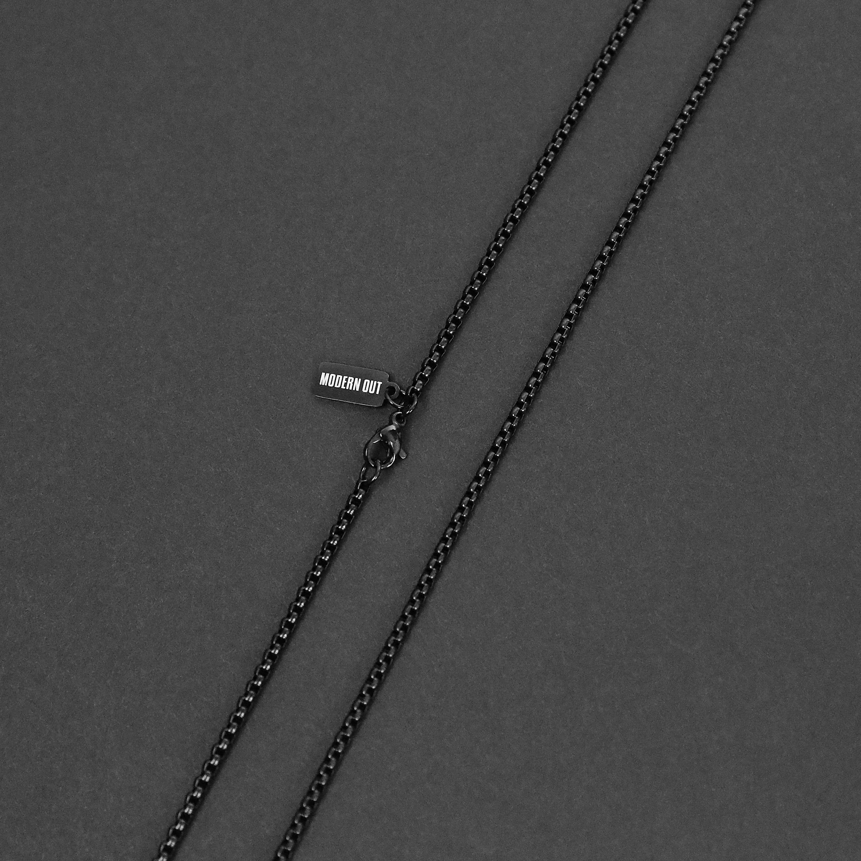 Box Chain Necklace - Black 2.5mm