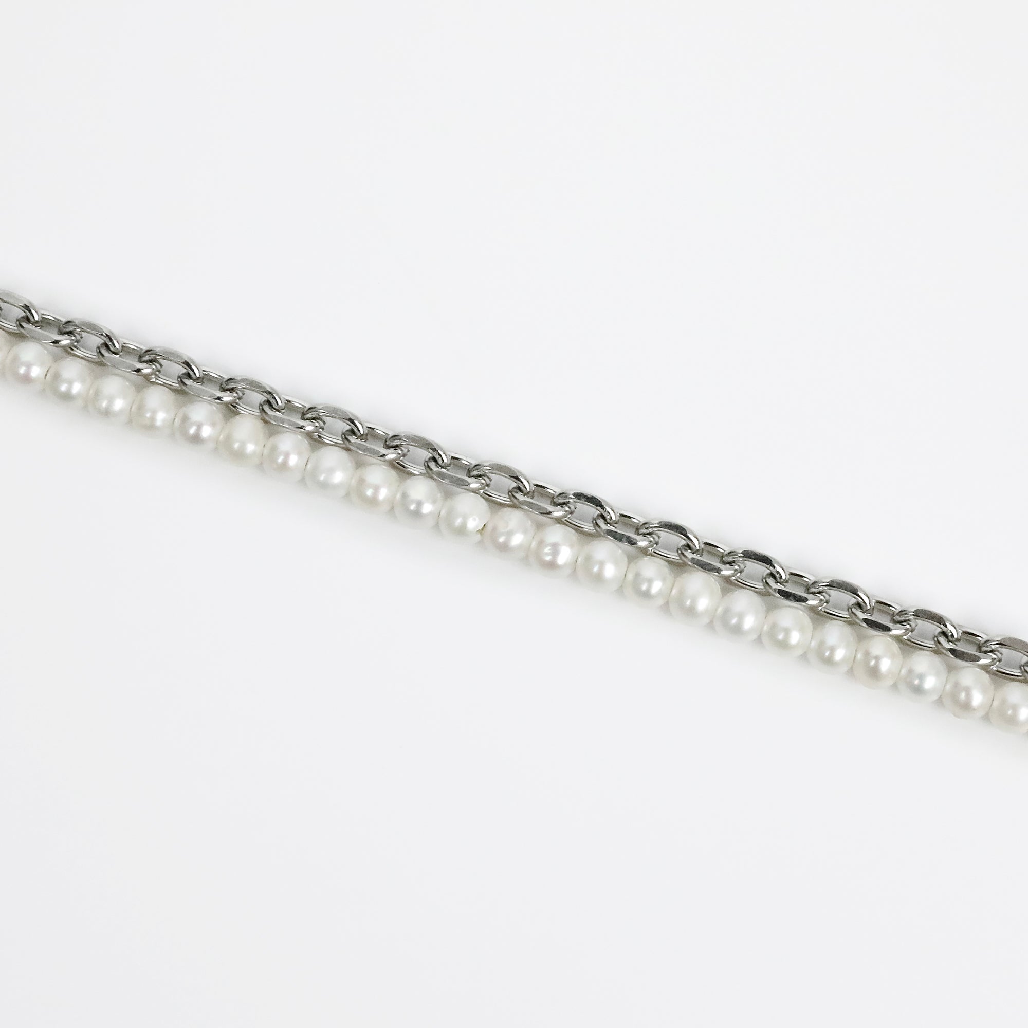 Hybrid Modern Pearl Necklace - Pearl x Silver