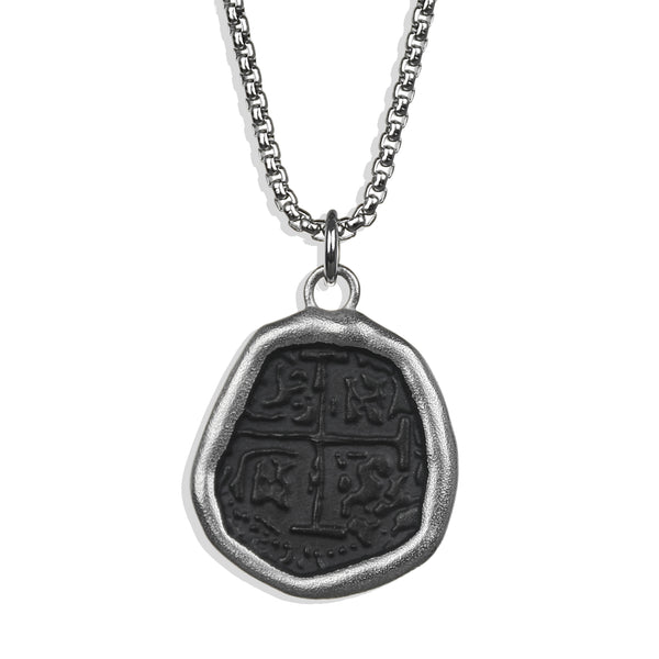 Shipwreck Coin Necklace - Silver x Black