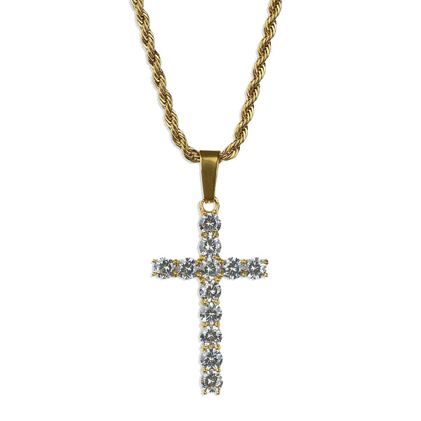 Ice Cross Necklace - Gold