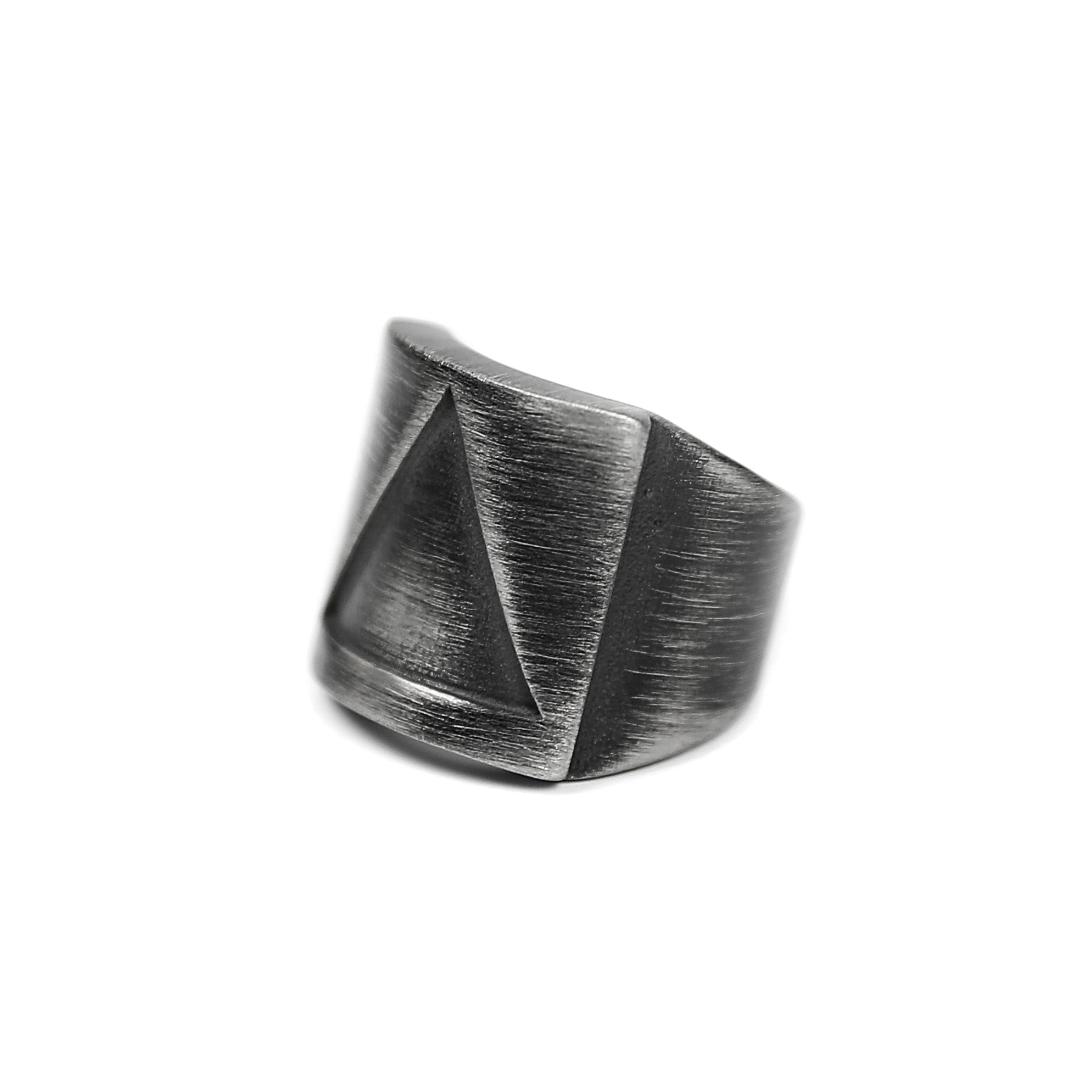Triangle Ring - Aged Silver