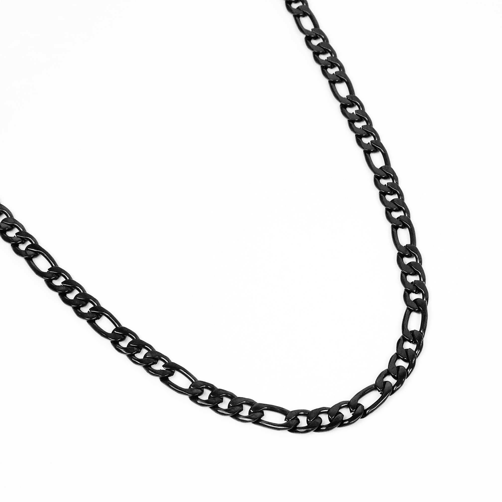 Figaro Chain Necklace - Black 7mm