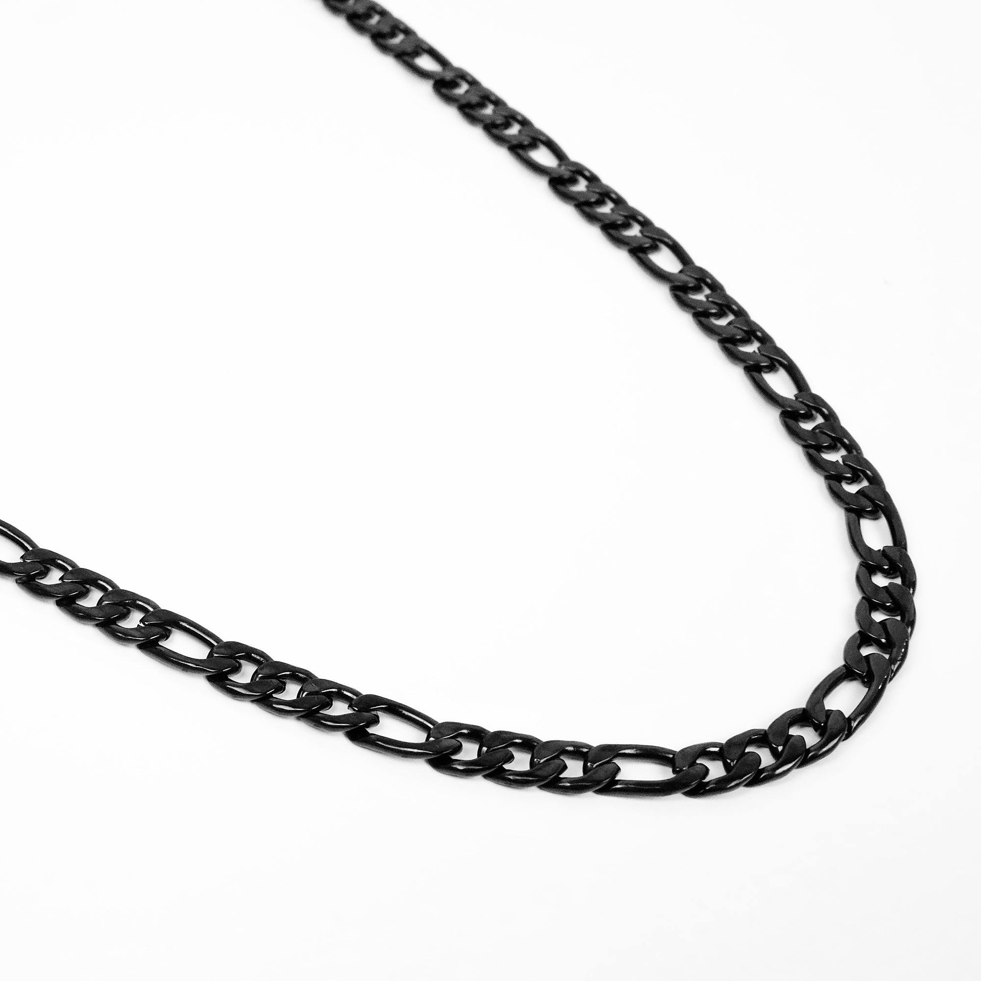 Figaro Chain Necklace - Black 7mm