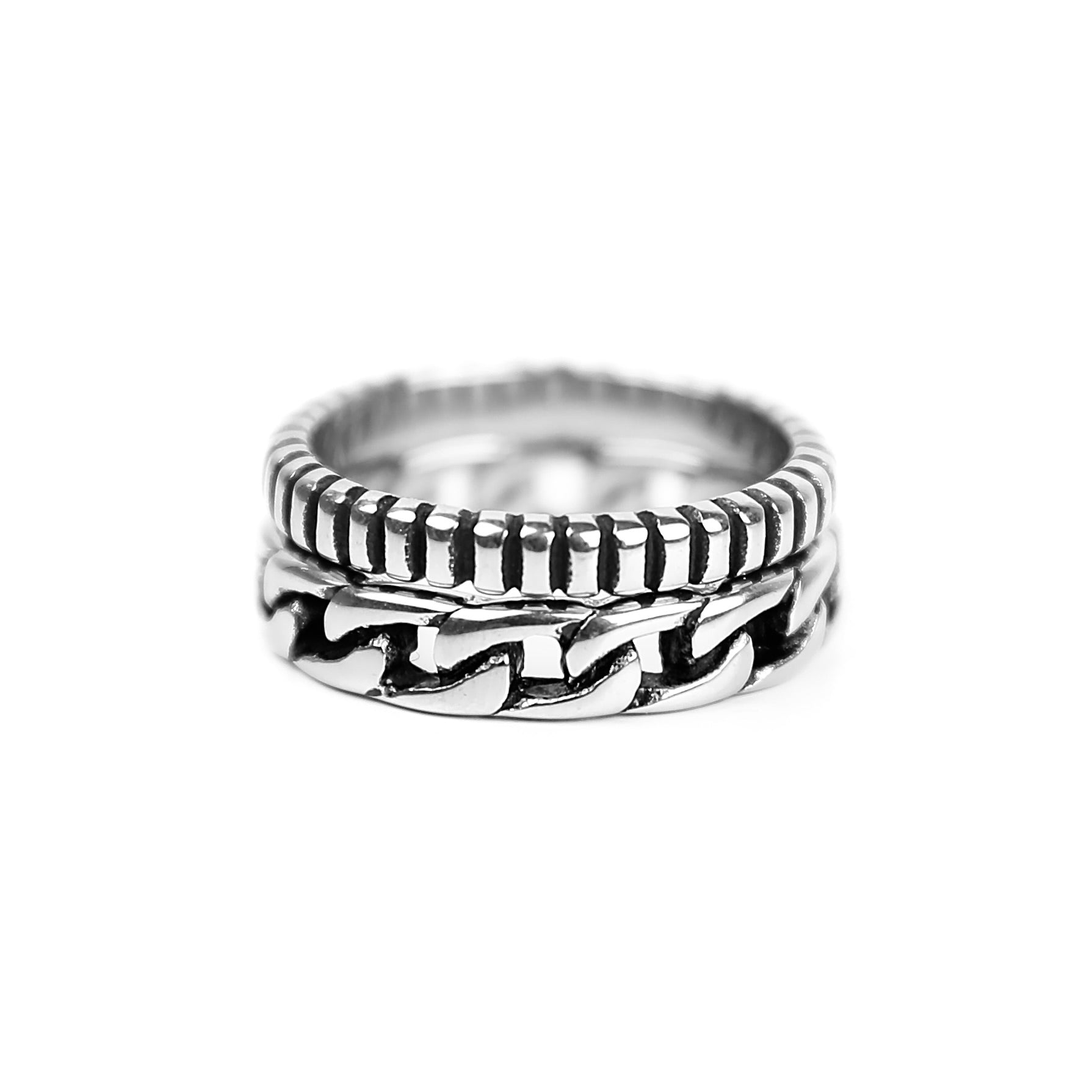 Stacked Bands - Silver