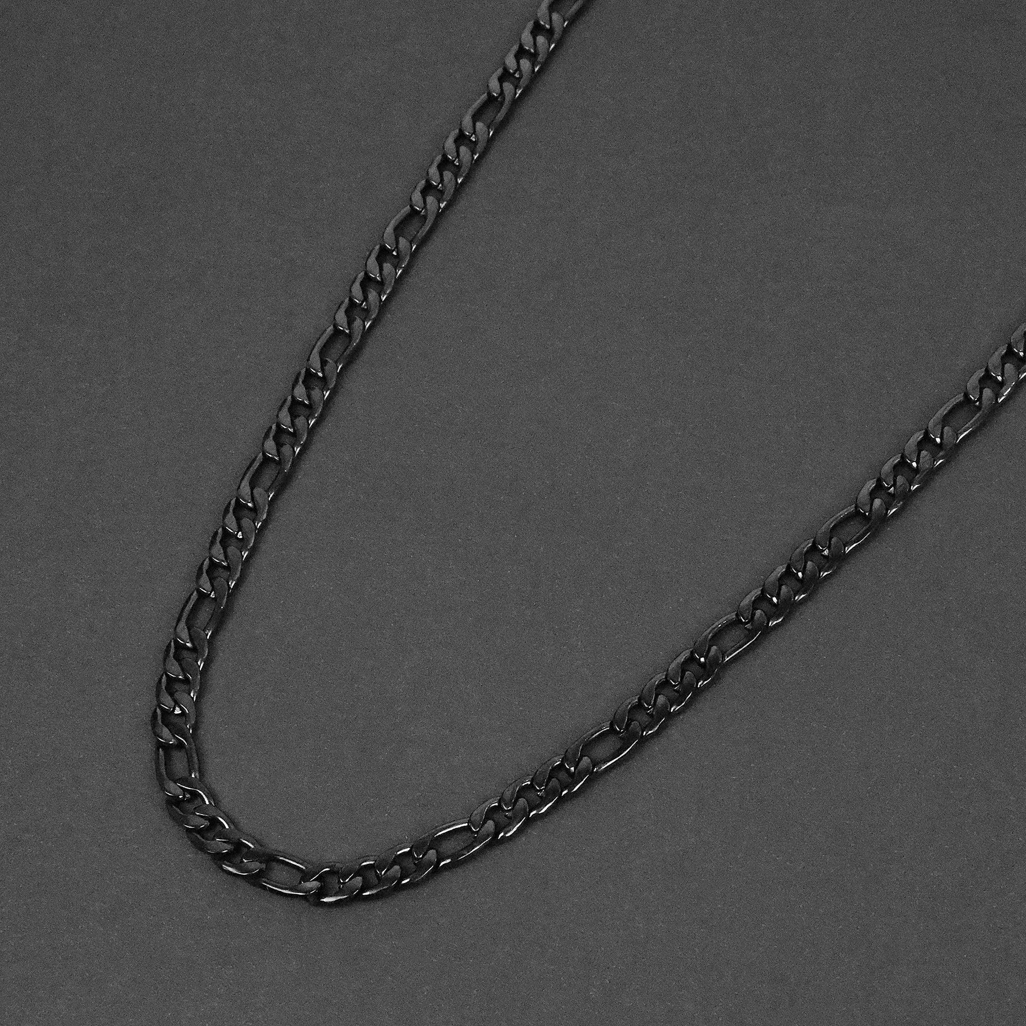 Figaro Chain Necklace - Black 7mm