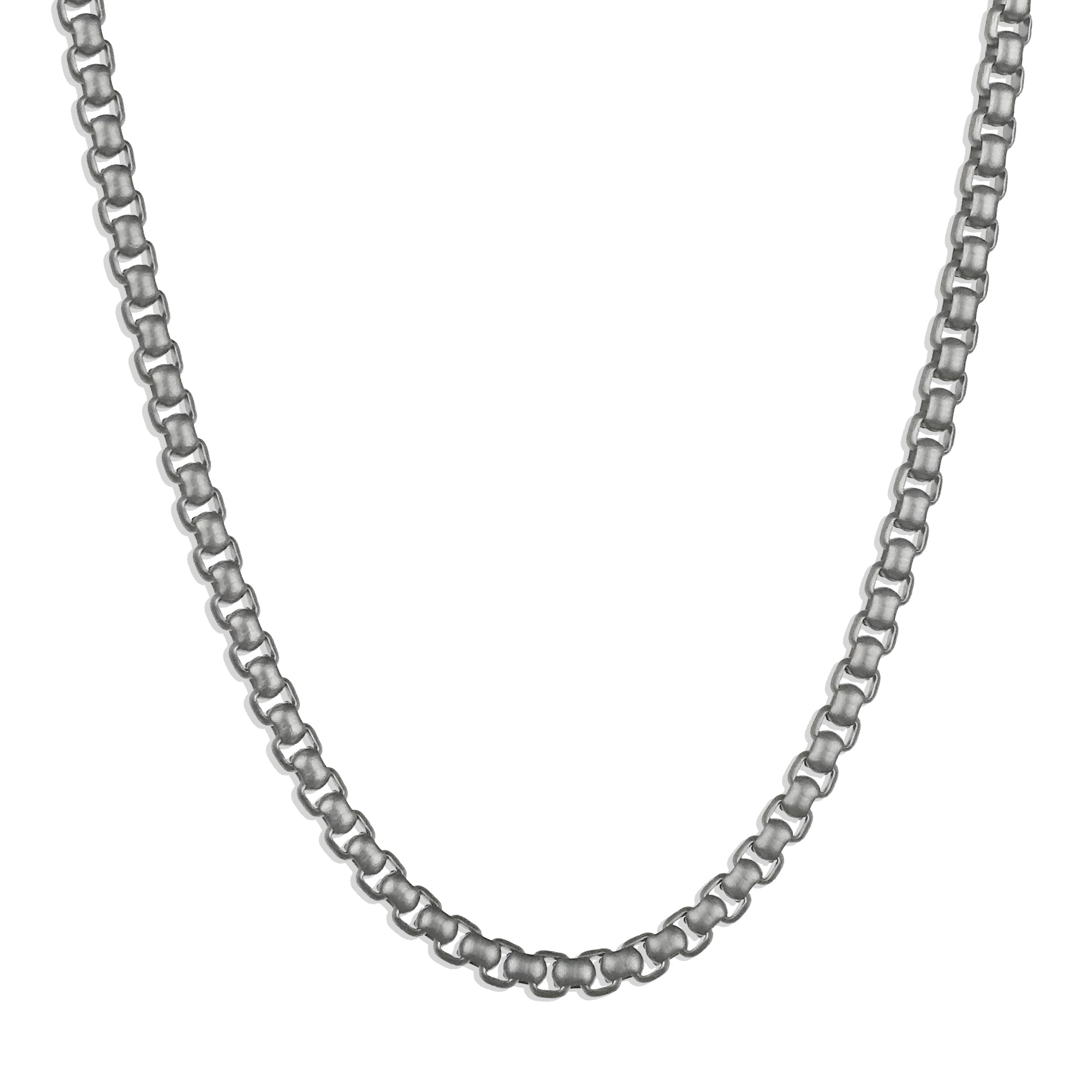 Box Chain Necklace Matte Silver 2mm, 3mm – MODERN OUT