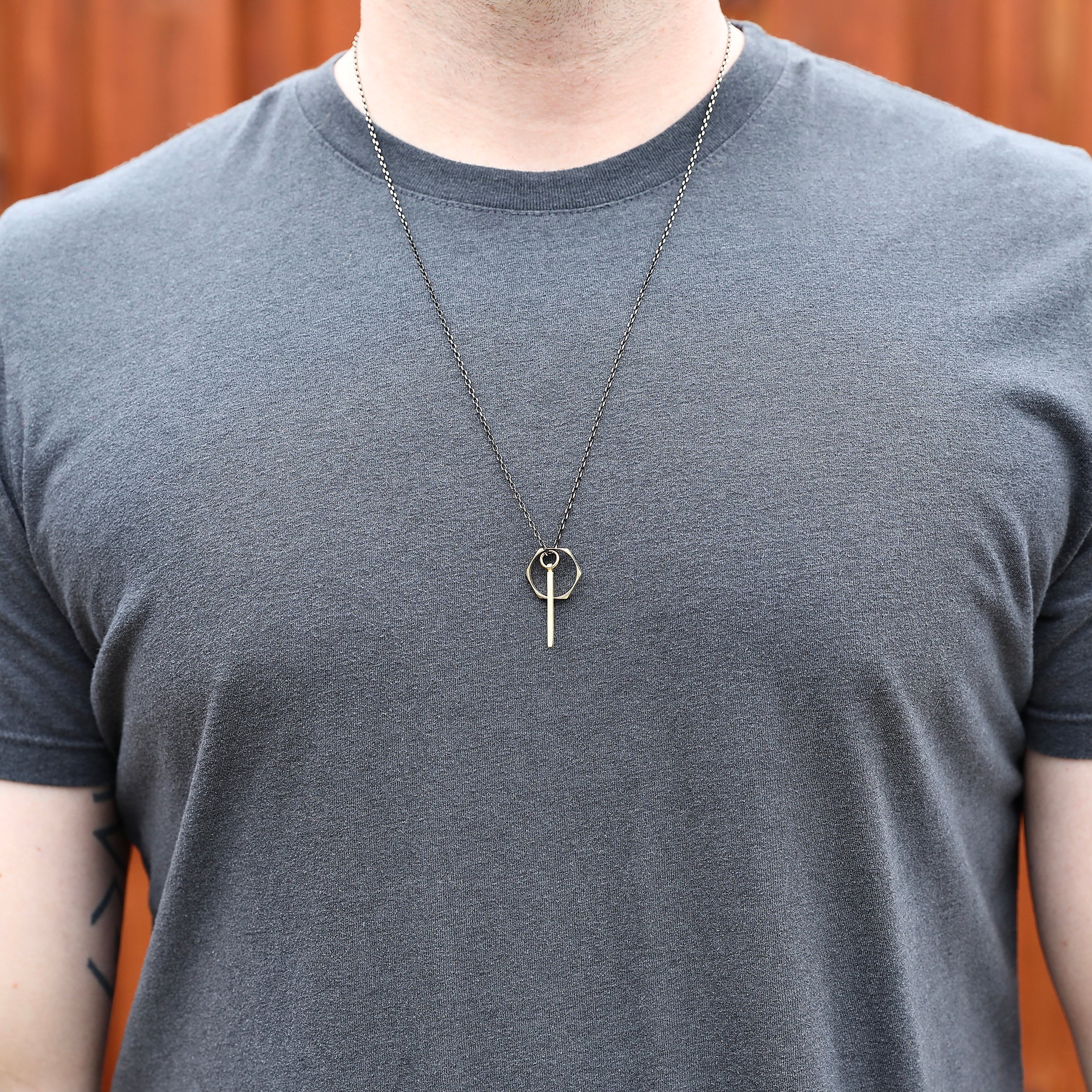 Opposites Attract Necklace - Brass