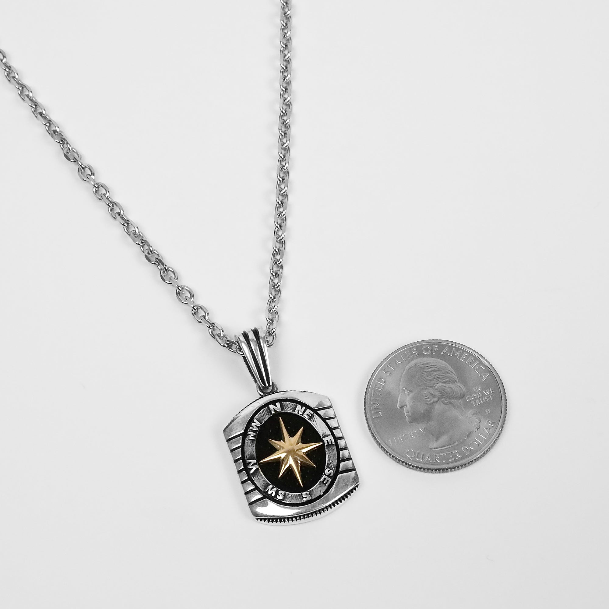 Star Compass Necklace - Silver x 925 x Vermeil
