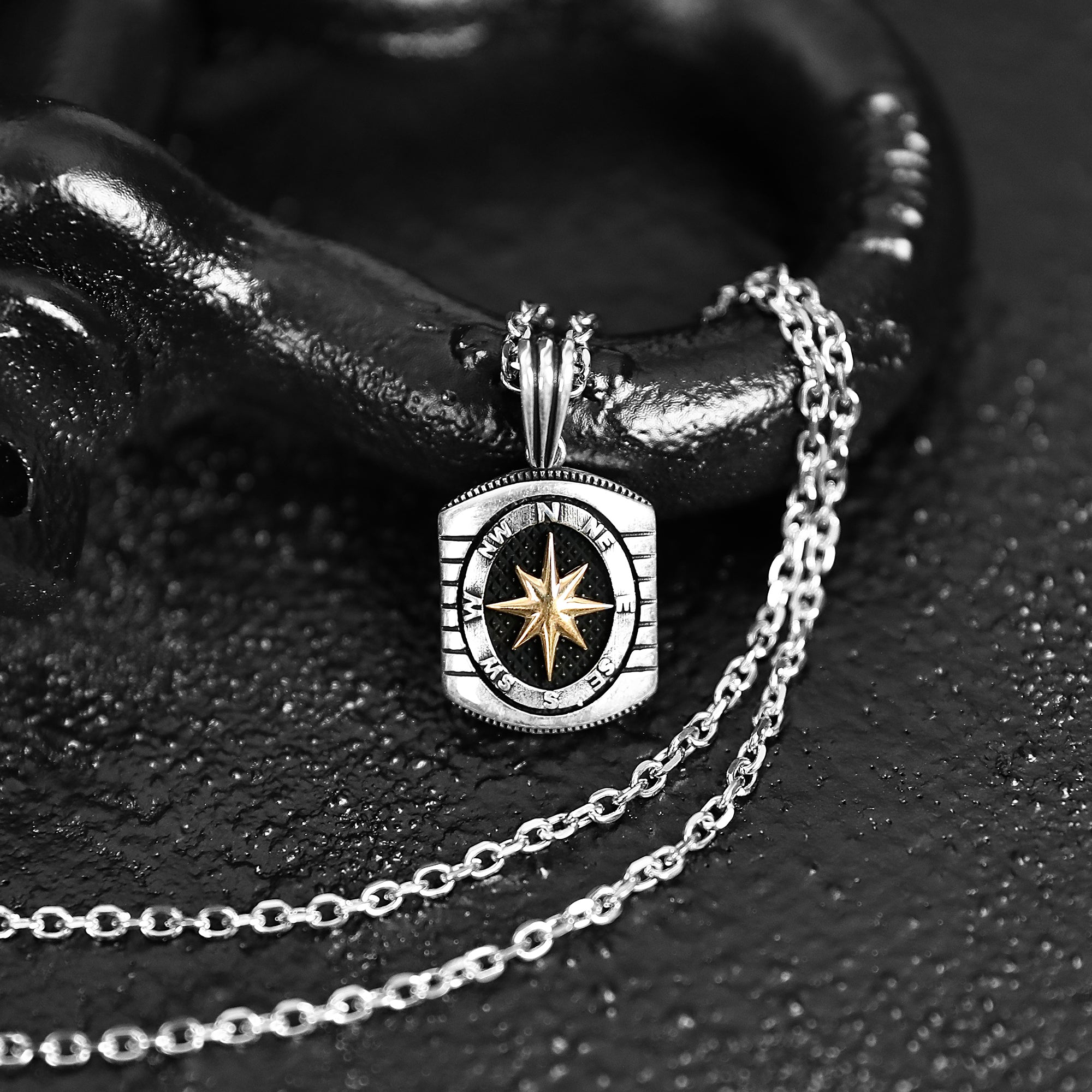 Star Compass Necklace - Silver x 925 x Vermeil