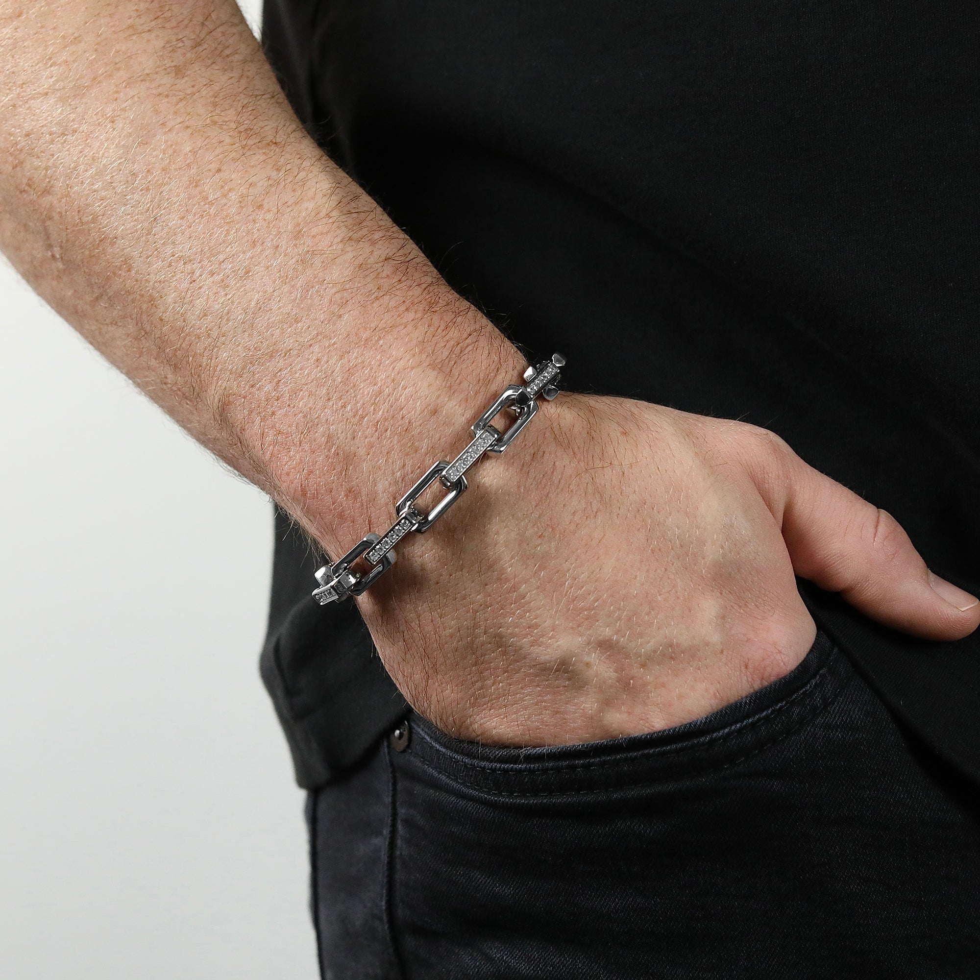 Element Pave Bracelet - Silver 9mm