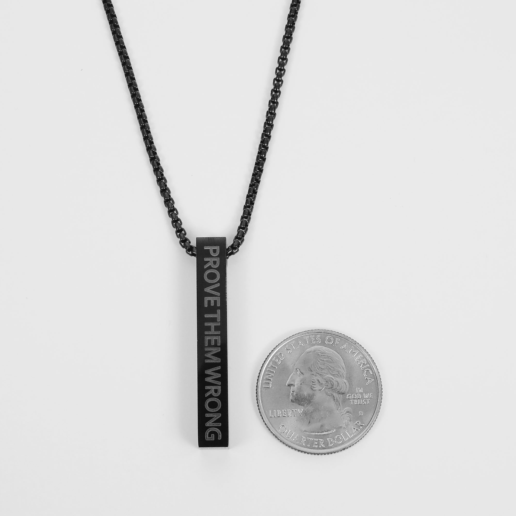 Bar Pendant Necklace - Black 6mm