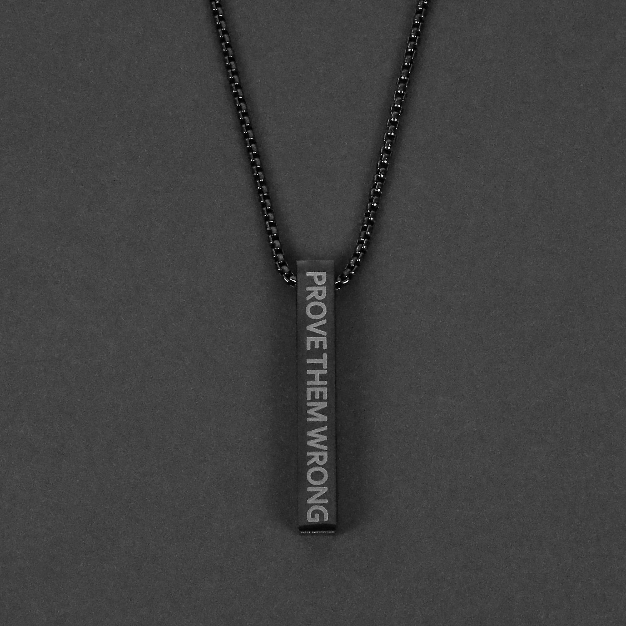 Bar Pendant Necklace - Black 6mm