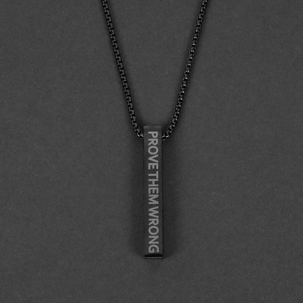 Bar Pendant Necklace - Black 6mm