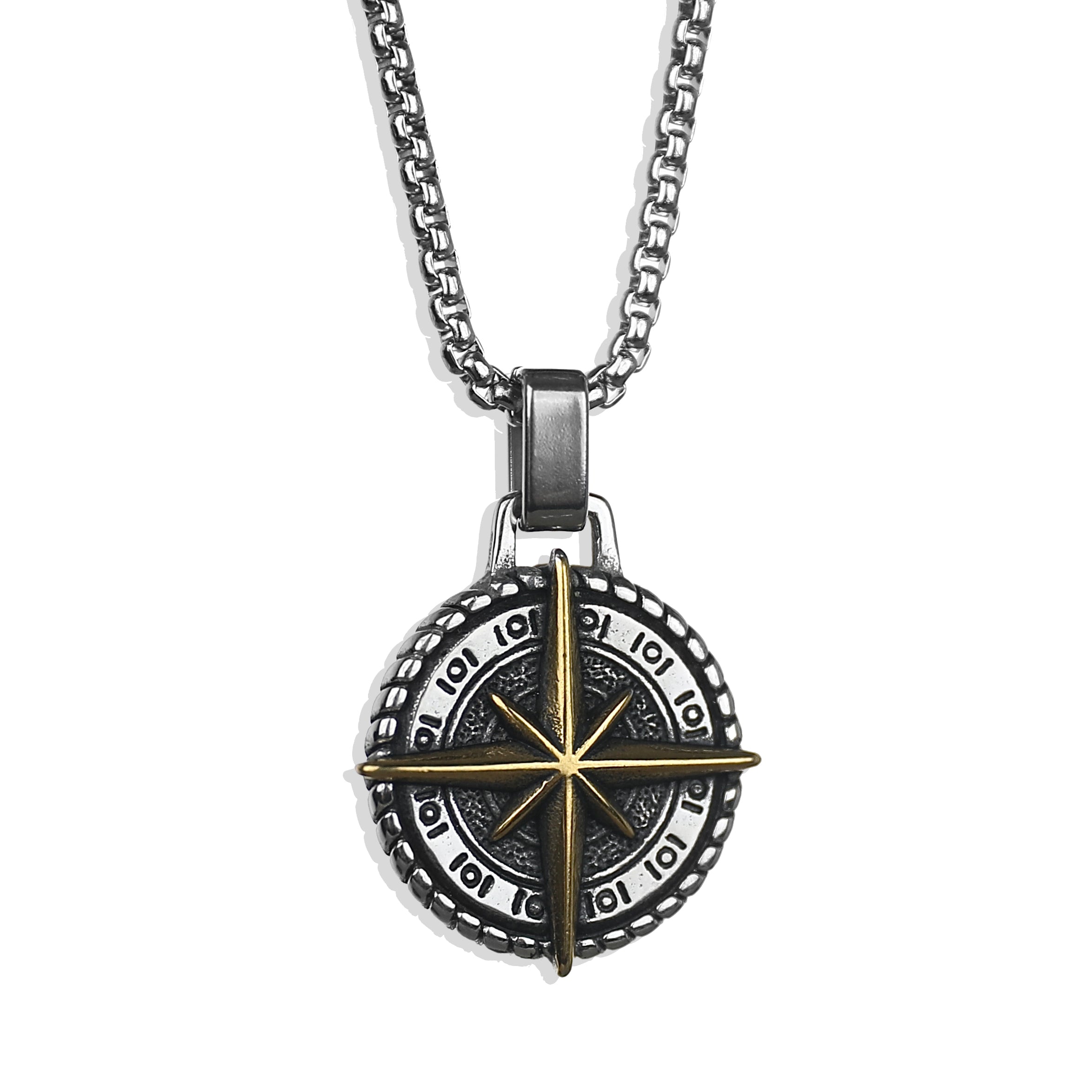 Compass Necklace - Silver x Gold