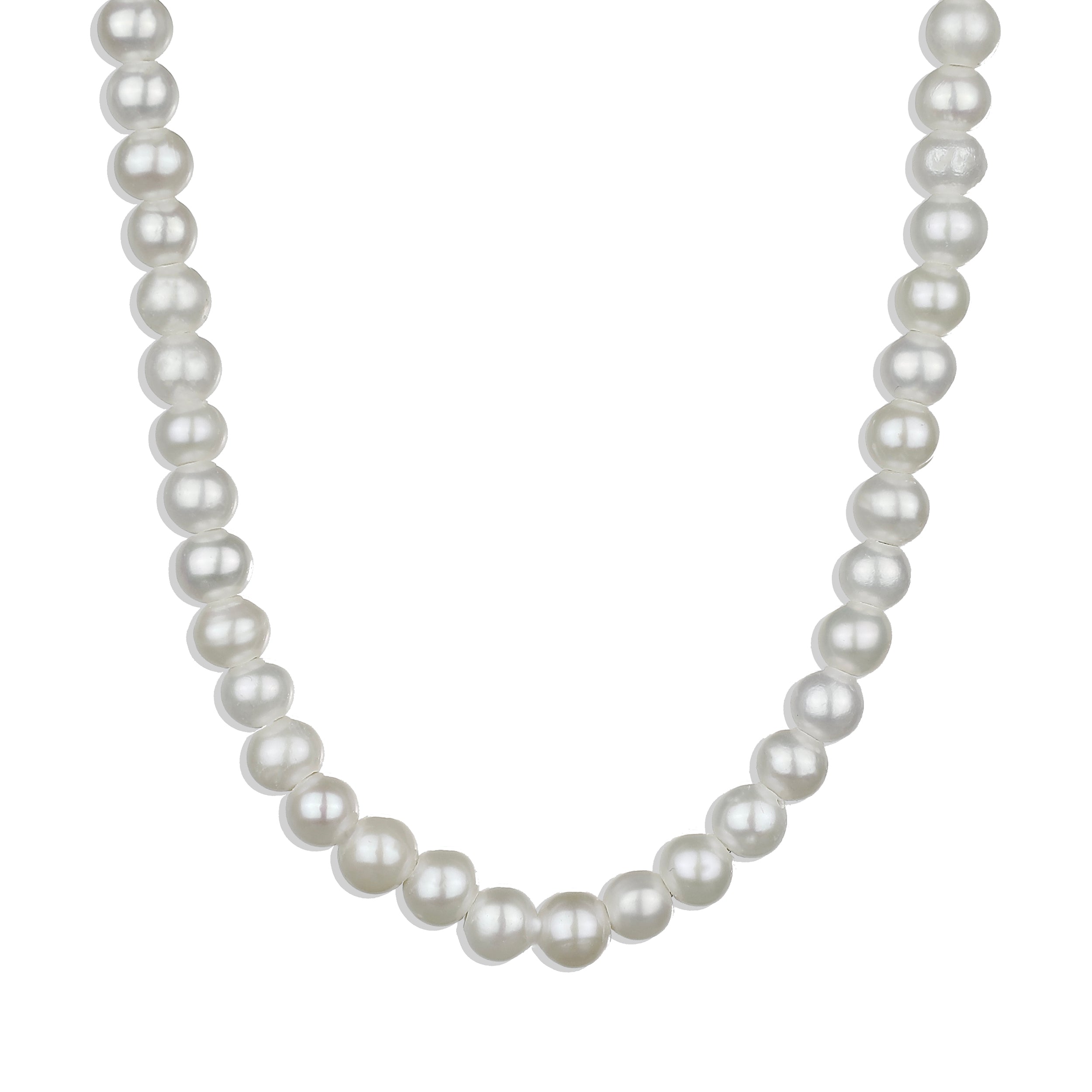 Modern Pearl Necklace - Pearl x Silver