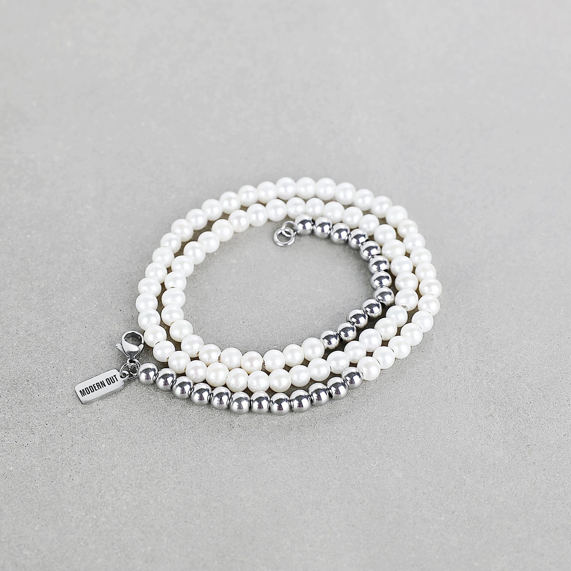 Modern Pearl Necklace - Pearl x Silver