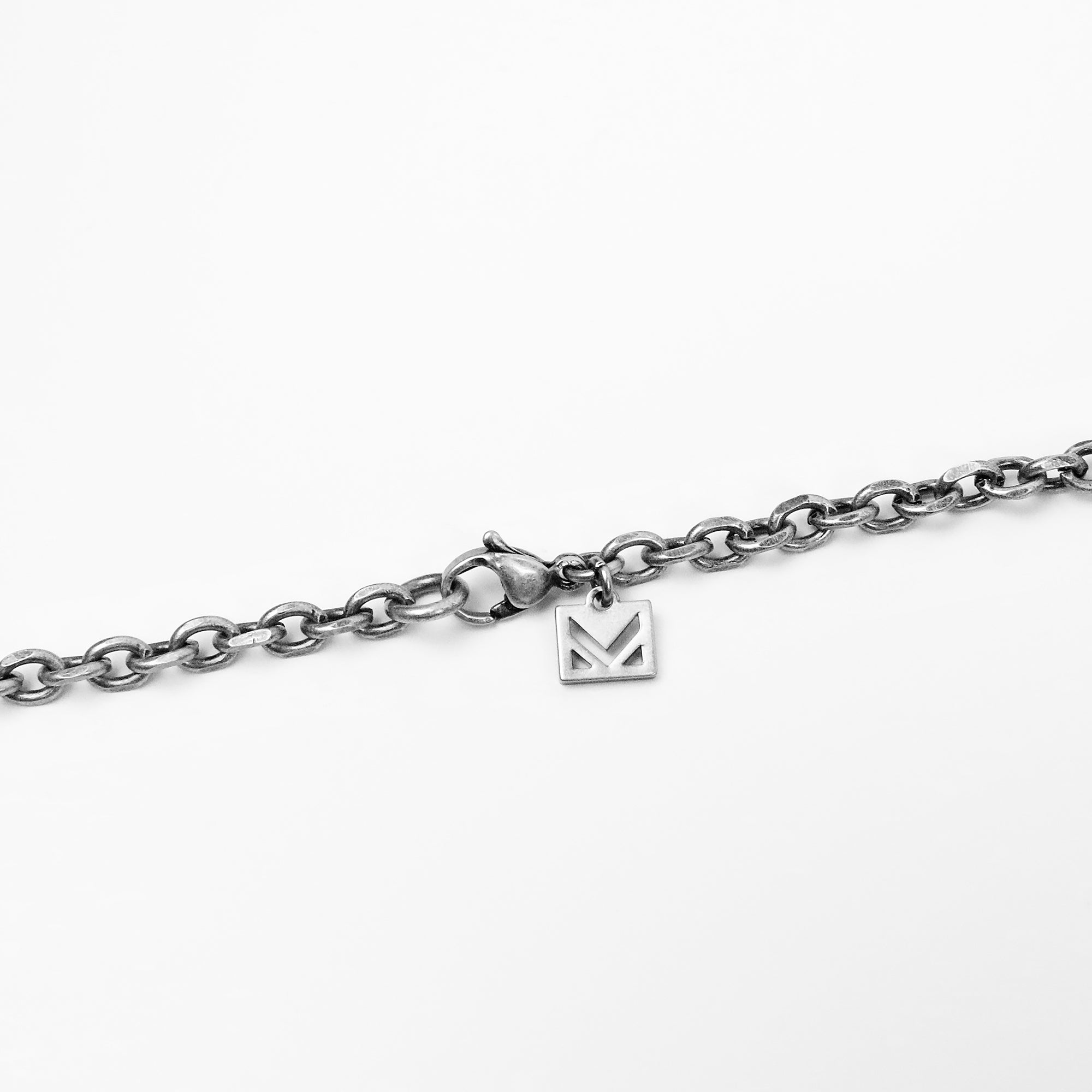 Twist Ring Necklace - Antique Silver