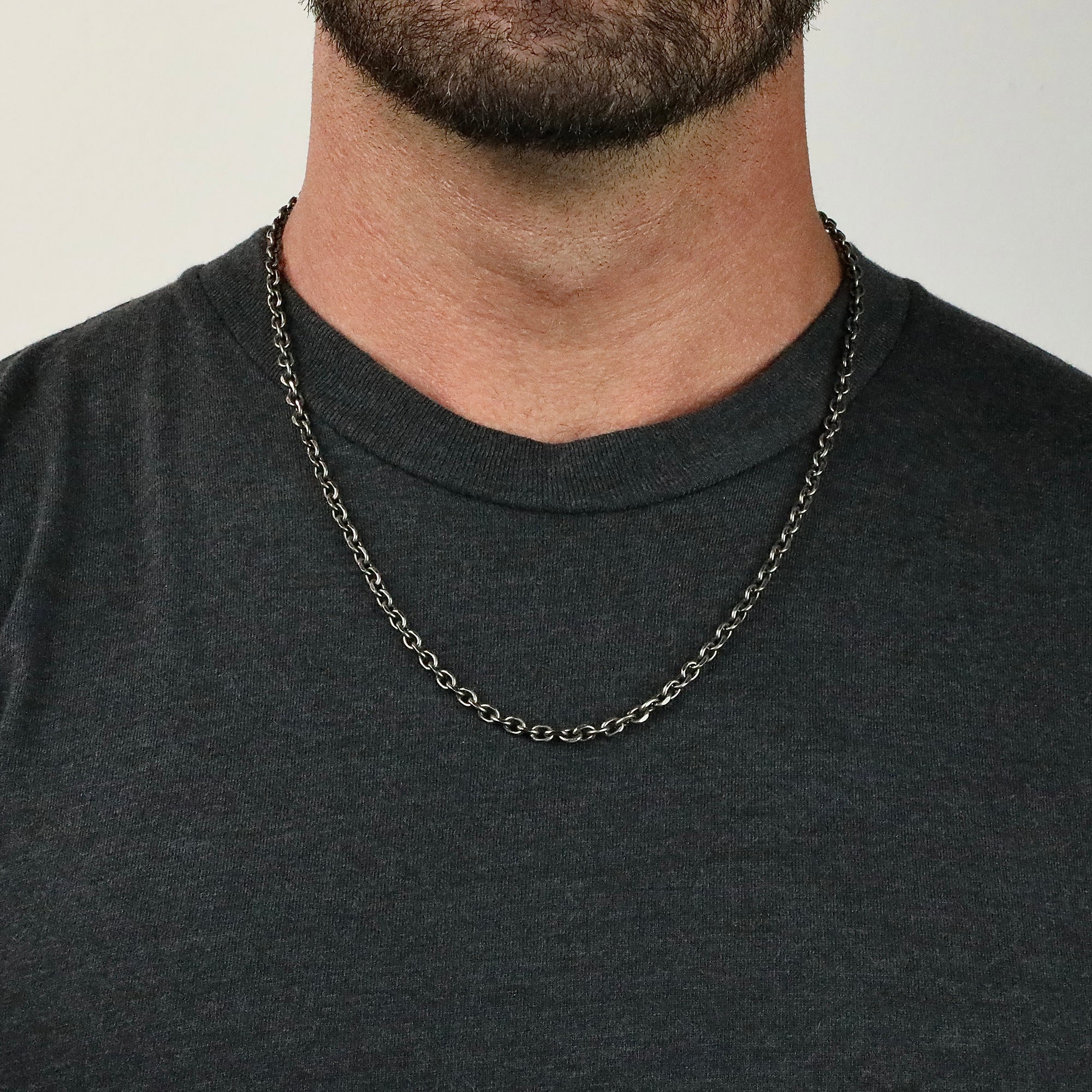 Modern Cable Chain - Antique Silver 4.5mm